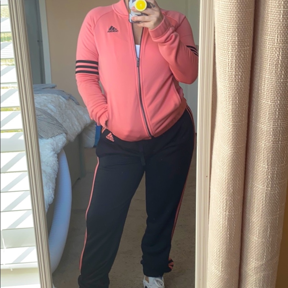 Adidas pink track suit
